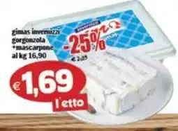 Il Castoro Supermercati gimas invenmizi gorgonzola + mascarpone offerta