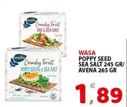 Il Centro Superstore Wasa Crunchy Twist Poppy Seeds & Sea Salt offerta