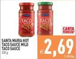 Pim Supermercati Santa Maria hot taco sauce mild taco sauce offerta