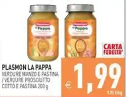 Pim Supermercati Plasmon La Pappa verdure manzo e pastina offerta