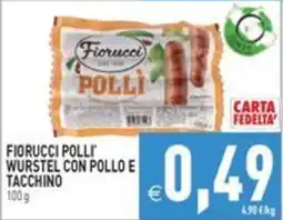 Pim Supermercati Fiorucci Polli' wurstel con pollo e tacchino offerta