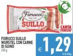Pim Supermercati Fiorucci Suillo wurstel con carne di suino offerta