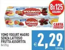 Pim Supermercati Yomo yogurt magro senza lattosio frutta assortita offerta