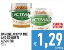 Pim Supermercati Danone Activia Mix and Go gusti assortiti offerta