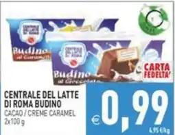 Pim Supermercati Central del Latte di Roma Budino Cacao / Creme Caramel offerta