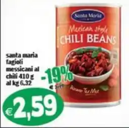 Il Castoro Supermercati Santa Maria fagioli messicani al chili offerta