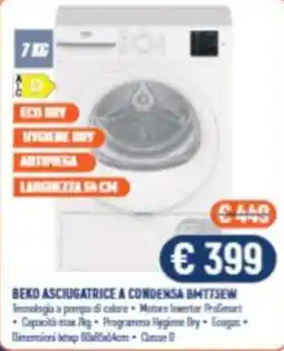 Vantaggi Sottocasa Beko asciugatrice a condensa BMT73EW offerta