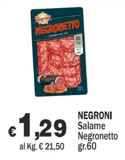 Primo Prezzo Negroni Salame Negronetto offerta