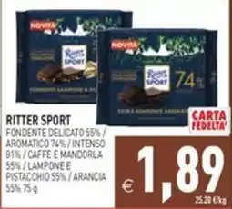 Pim Supermercati Ritter Sport Fondente Delicato 55% offerta