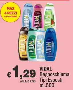 Primo Prezzo Vidal Bagnoschiuma offerta