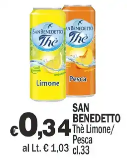 Primo Prezzo San Benedetto Thè Limone/Pesca offerta