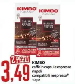 PRO7 Supermercati Kimbo caffè in capsule espresso napoli offerta