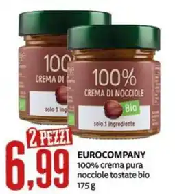 PRO7 Supermercati Eurocompany 100% crema pura nocciole tostate bio offerta