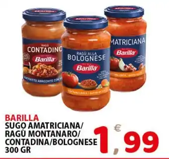 Barilla sugo amatriciana/ragù montanaro/contadina/bolognese