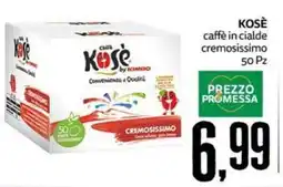 PRO7 Supermercati Caffè KOSÈ cialde cremosissimo offerta
