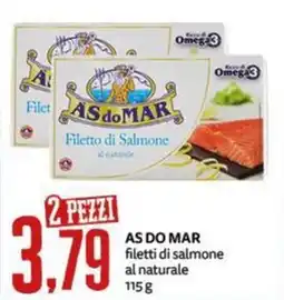 PRO7 Supermercati AS DO MAR filetti di salmone al naturale offerta