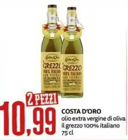 PRO7 Supermercati Costa d'Oro olio extra vergine di oliva il grezzo 100% italiano offerta