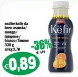 Il Castoro Supermercati muller kefir da bere arancia/mango/lampone/bianco/limone offerta