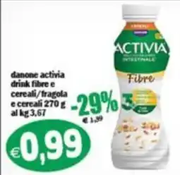 Il Castoro Supermercati danone activia drink fibre e cereali/fragola offerta