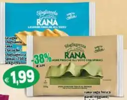 Il Castoro Supermercati Lasagne fresche all'uovo con spinaci Rana offerta