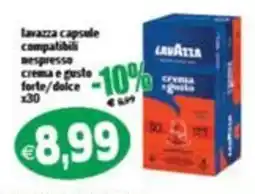 Il Castoro Supermercati Lavazza capsule compatibili Nespresso crema e gusto forte/dolce offerta