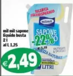 Il Castoro Supermercati mil mil sapone liquido busta offerta
