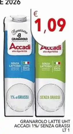 Diper Granarolo latte UHT Accadì 1%/senza grassi offerta