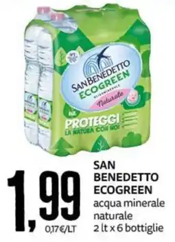 PRO7 Supermercati San Benedetto Ecogreen acqua minerale naturale offerta