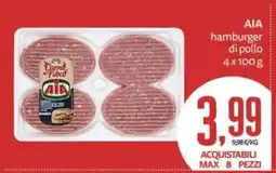 PRO7 Supermercati AIA hamburger di pollo offerta