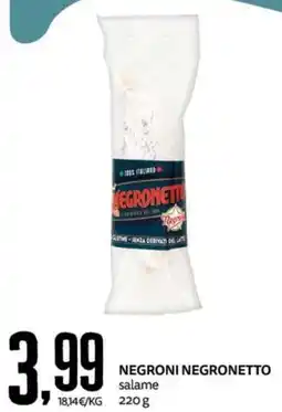 PRO7 Supermercati Negroni Negronetto salame offerta