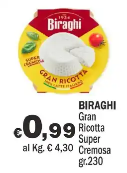 Primo Prezzo Biraghi Gran Ricotta Super Cremosa offerta