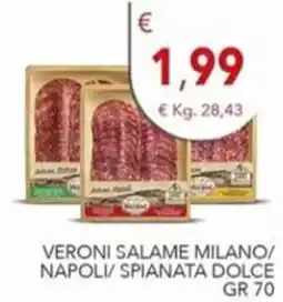 Diper Veroni salame milano/napoli/spianata dolce offerta