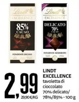 PRO7 Supermercati Lindt Excellence tavoletta di cioccolato offerta