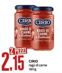 PRO7 Supermercati Cirio ragù di carne offerta