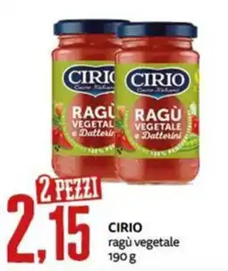 PRO7 Supermercati Cirio ragù vegetale offerta
