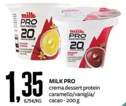 PRO7 Supermercati Milk Pro crema dessert protein offerta