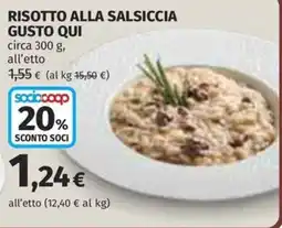 Coop Superstore Risotto alla salsiccia Gusto Qui offerta