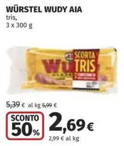 Coop Superstore Würstel Wudy Aia tris offerta
