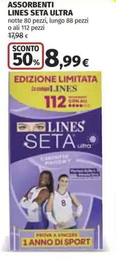 Coop Superstore Assorbenti Lines Seta Ultra offerta
