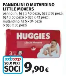 Coop Superstore Pannolini o mutandino Huggies Little Movers offerta