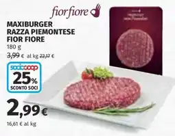Coop Superstore Maxiburger razza piemontese fior fiore offerta