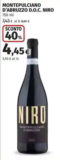 Coop Superstore Montepulciano d'Abruzzo D.O.C. Niro offerta