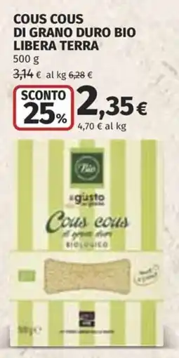 Coop Superstore Cous cous di grano duro biologico offerta