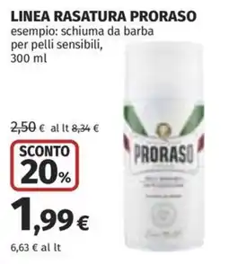 Coop Superstore Schiuma da barba Proraso per pelli sensibili offerta