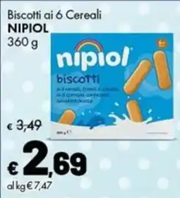 Supermercati Vinci Biscotti ai 6 Cereali NipiOL offerta