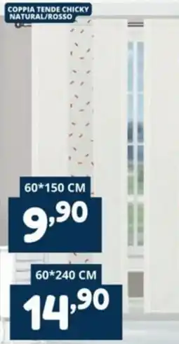 Cossuto Coppia tende Chicky natural/rosso offerta