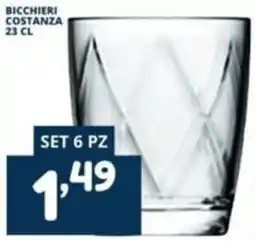 Cossuto Bicchieri Costanza offerta