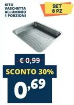 Cossuto Vaschetta alluminio 1 porzioni offerta