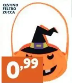 Cossuto Cestino feltro zucca offerta
