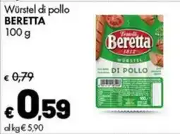 Supermercati Vinci Würstel di pollo Beretta offerta